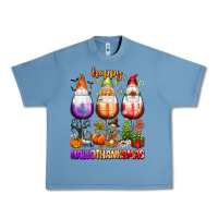Pebble Blue Happy Hallothanksmas wine glasses and gnomes Urban Heavy Tee - texasbilliewilder
