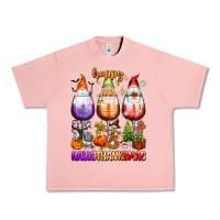 Salmon Happy Hallothanksmas wine glasses and gnomes Urban Heavy Tee - texasbilliewilder