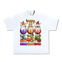 White Happy Hallothanksmas wine glasses and gnomes Urban Heavy Tee - texasbilliewilder