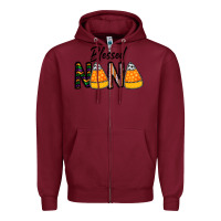 Burgundy Blessed nana Zipper Hoodie - CowhideDigitalArt