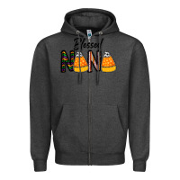 Charcoal Heather Blessed nana Zipper Hoodie - CowhideDigitalArt