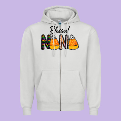 Blessed Nana Zipper Hoodie Designed By Cowhidedigitalart