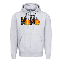 Heather Grey Blessed nana Zipper Hoodie - CowhideDigitalArt