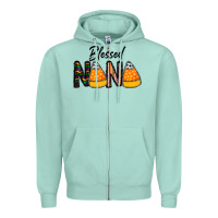 Seafoam Blessed nana Zipper Hoodie - CowhideDigitalArt