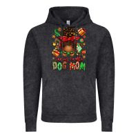 Vintage Black santas favorite dog mom afro messy bun Vintage Hoodie - texasbilliewilder