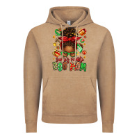 Vintage Coffee santas favorite dog mom afro messy bun Vintage Hoodie - texasbilliewilder