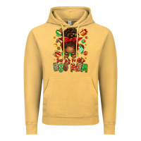 Vintage Mustard santas favorite dog mom afro messy bun Vintage Hoodie - texasbilliewilder