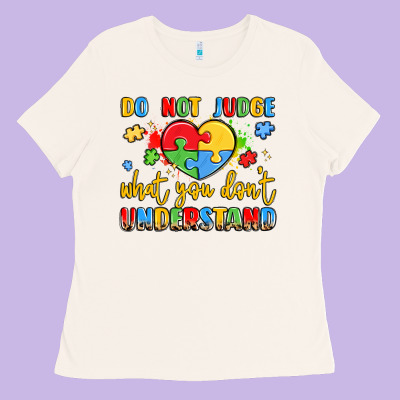Puzzle Heart Inclusivity Message Ladies Tee Designed By Lillyallendesigns