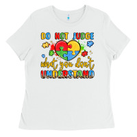 White puzzle heart inclusivity message Ladies Tee - LillyAllenDesigns