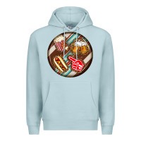 Blue Mist american football round earrings Premium Hoodie - BundleAndBundleShop