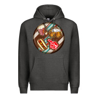 Charcoal Heather american football round earrings Premium Hoodie - BundleAndBundleShop
