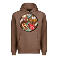 Chestnut american football round earrings Premium Hoodie - BundleAndBundleShop