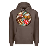 Coffee american football round earrings Premium Hoodie - BundleAndBundleShop