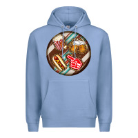 Colony Blue american football round earrings Premium Hoodie - BundleAndBundleShop