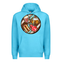 Ocean Blue american football round earrings Premium Hoodie - BundleAndBundleShop