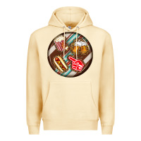 Pina Colada american football round earrings Premium Hoodie - BundleAndBundleShop