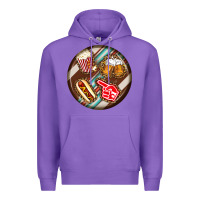 Purple american football round earrings Premium Hoodie - BundleAndBundleShop