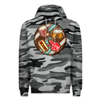 Slate Camo american football round earrings Premium Hoodie - BundleAndBundleShop