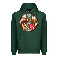 Sports Green american football round earrings Premium Hoodie - BundleAndBundleShop