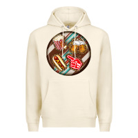 Tofu american football round earrings Premium Hoodie - BundleAndBundleShop