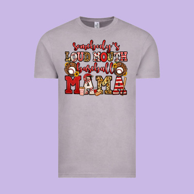 Somebody's Loud Mouth Baseball Mama Vintage Tee Designed By Jasminsmagicworld