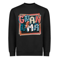 Black 4th of July grandma with lightning bolt Heavyweight Sweatshirt - FaDigitalArtStudio