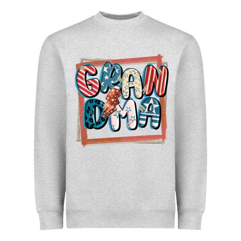 4th Of July Grandma With Lightning Bolt Heavyweight Sweatshirt by FaDigitalArtStudio | Teevron