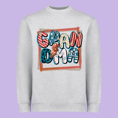 4th Of July Grandma With Lightning Bolt Heavyweight Sweatshirt Designed By Fadigitalartstudio