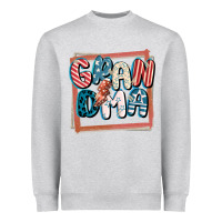 Heather Grey 4th of July grandma with lightning bolt Heavyweight Sweatshirt - FaDigitalArtStudio