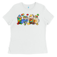 White image title puzzlethemed beverages and accessories Ladies Tee - LillyAllenDesigns