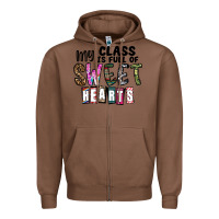 Chestnut my class ısfull of sweet hearts Zipper Hoodie - CowhideDigitalArt