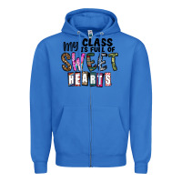 True Royal my class ısfull of sweet hearts Zipper Hoodie - CowhideDigitalArt