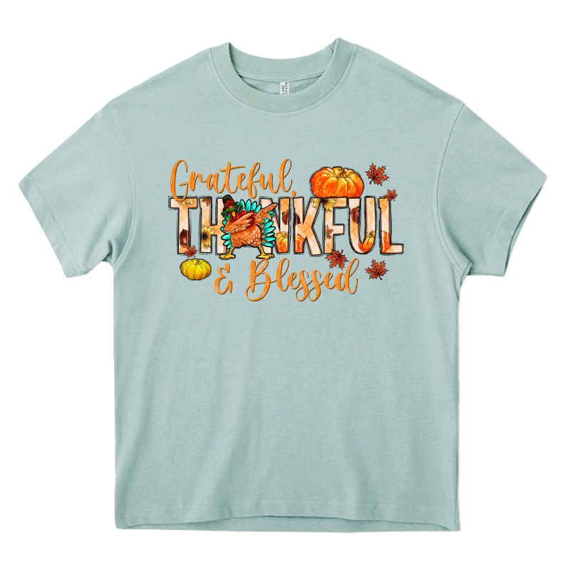 Grateful Thankful And Blessed Heavy Core Tee by MaliasSmallBusiness | Teevron
