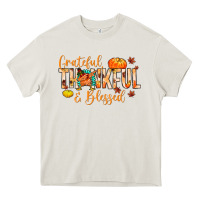 Cream grateful thankful and blessed Heavy Core Tee - MaliasSmallBusiness