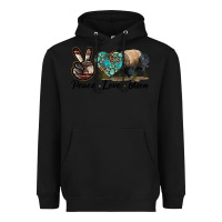 Black Peace lLve Bison Heavyweight Hoodie - LillyAllenDesigns