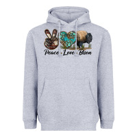 Heather Grey Peace lLve Bison Heavyweight Hoodie - LillyAllenDesigns