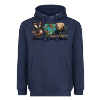 Navy Peace lLve Bison Heavyweight Hoodie - LillyAllenDesigns