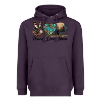 Plum Peace lLve Bison Heavyweight Hoodie - LillyAllenDesigns