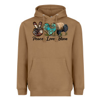 Toasted Coconut Peace lLve Bison Heavyweight Hoodie - LillyAllenDesigns