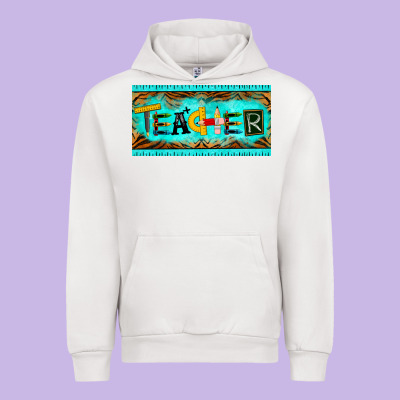 Teacher License Plate Urban Hoodie Designed By Barkaloodesign