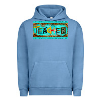 Pigment Pebble Blue teacher license plate Urban Hoodie - BarkalooDesign