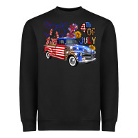 Black Western Truck Fourth Of July America Heavyweight Sweatshirt - FaDigitalArtStudio