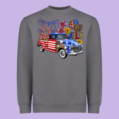 Western Truck Fourth Of July America Heavyweight Sweatshirt Designed By Fadigitalartstudio
