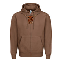Chestnut texas longhorn illustration Zipper Hoodie - CowhideDigitalArt