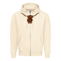 Sandshell texas longhorn illustration Zipper Hoodie - CowhideDigitalArt