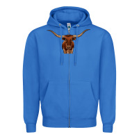 True Royal texas longhorn illustration Zipper Hoodie - CowhideDigitalArt
