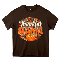 Chocolate Brown Thankful Mama Heavy Core Tee - MaliasSmallBusiness