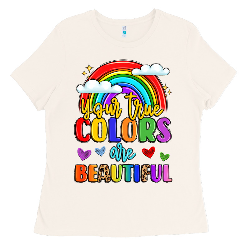Name Vibrant Positivity Rainbow Art Ladies Tee by LillyAllenDesigns | Teevron