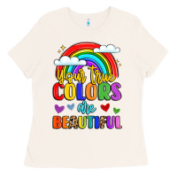 Bone name vibrant positivity rainbow art Ladies Tee - LillyAllenDesigns