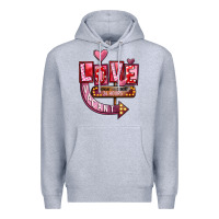 Heather Grey Valentines Day Love Vacant Premium Hoodie - FaDigitalArtStudio